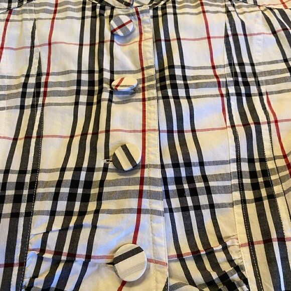 EUC Jane Blue Plaid Belted Shirt - Picture 3 of 10